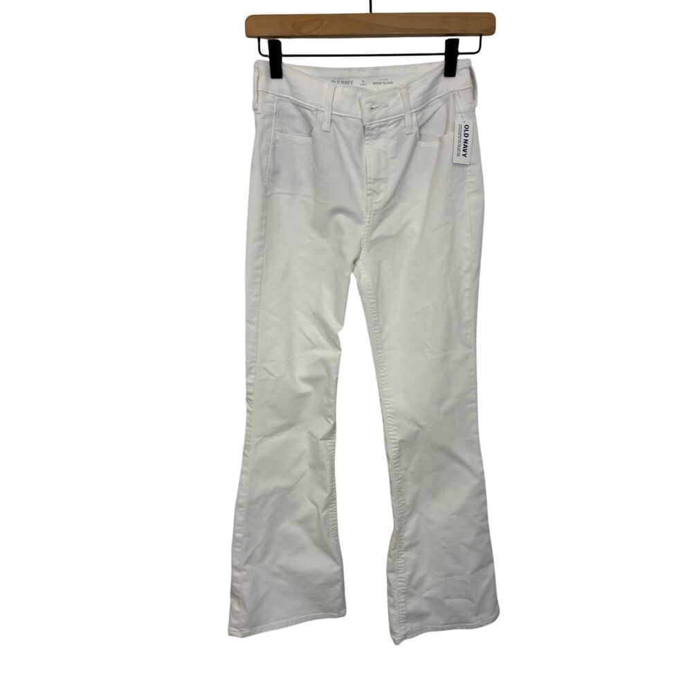 NWT White Sz 0  Short Old Navy High Rise Wide Leg Flare Jeans Western Rodeo